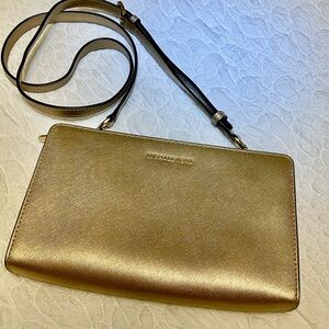 Michael Kors Metallic Gold Crossbody Bag